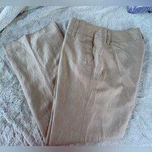 David N. Slacks women. Size 14. Linen. Beige. Trousers
